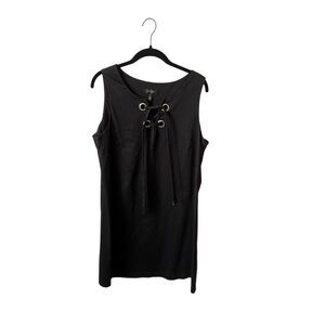Jessica Simpson Black Lace-Up Neck Sleeveless‎ Knee Length Dress M